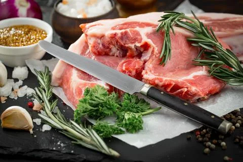 Raw, fresh meat Stock Photos