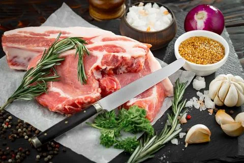 Raw, fresh meat Stock Photos