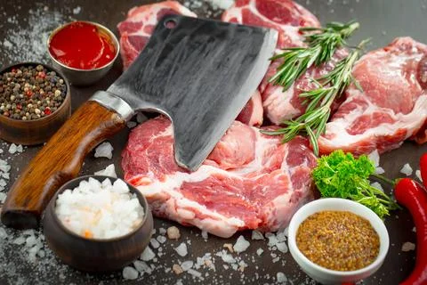Raw, fresh meat Stock Photos