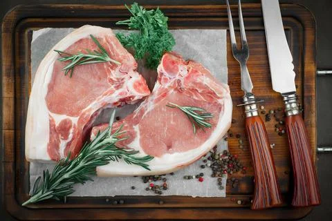 Raw, fresh meat Stock Photos