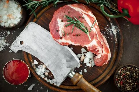 Raw, fresh meat Stock Photos