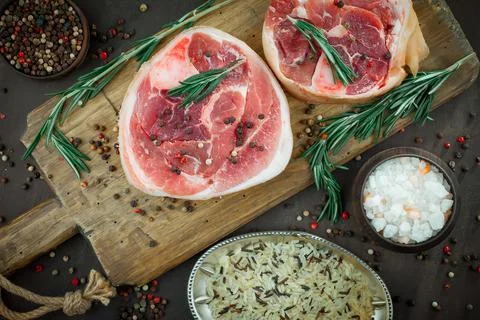 Raw, fresh meat Stock Photos