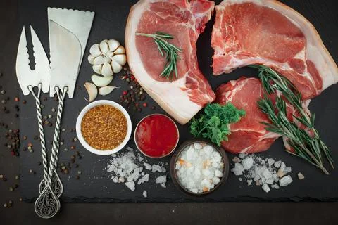 Raw, fresh meat Stock Photos
