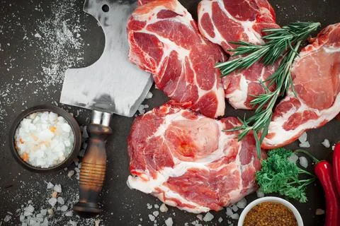 Raw, fresh meat Stock Photos