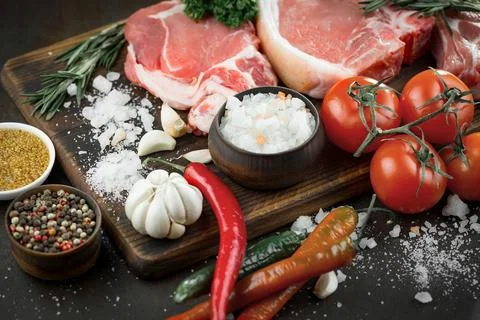 Raw, fresh meat Stock Photos