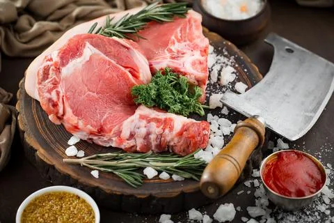 Raw, fresh meat Stock Photos