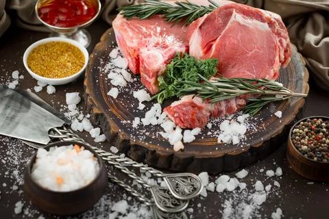 Raw, fresh meat Stock Photos