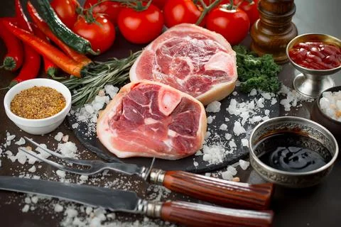 Raw, fresh meat Stock-Fotos
