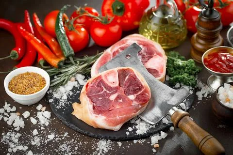 Raw, fresh meat Stock Photos