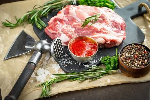 Raw, fresh meat Stock Photos