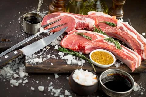 Raw, fresh meat Stock Photos