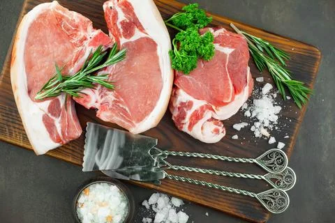 Raw, fresh meat Stock Photos