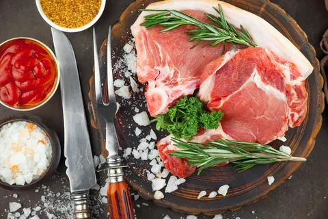 Raw, fresh meat Stock Photos