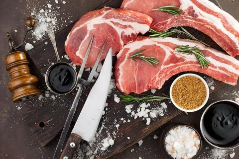 Raw, fresh meat Stock Photos