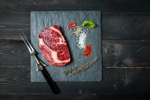 Raw fresh meat ribeye steak Foto stock