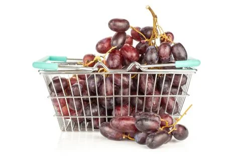 Raw fresh red globe grape isolated on white Stock Photos