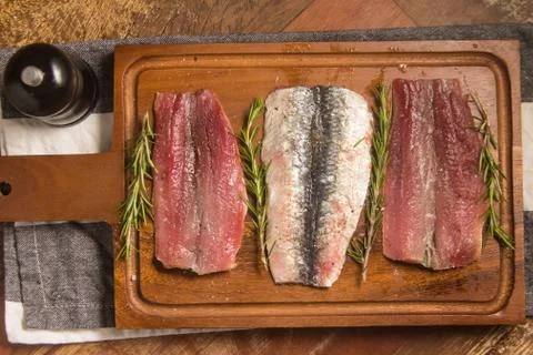 Raw Fresh Sardine Fillet Stock-Fotos