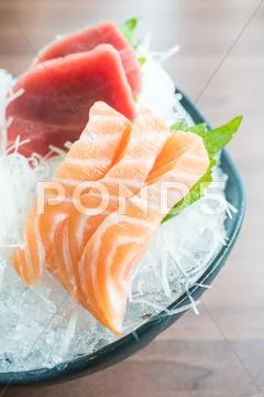 Raw fresh sashimi Stock Photos