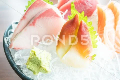 Raw fresh sashimi Stock Photos