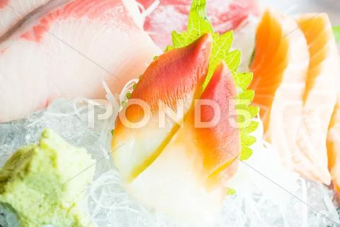 Raw fresh sashimi Stock Photos
