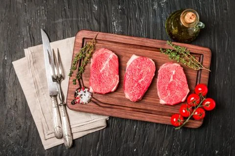 Raw fresh Tender Steak Stock Photos