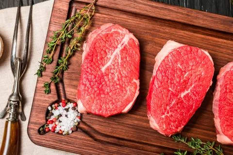 Raw fresh Tender Steak Stock Photos