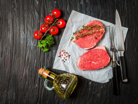 Raw fresh Tender Steak Stock Photos
