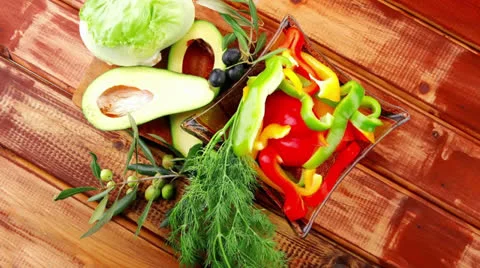 Raw fresh vegetables Vídeos de archivo 25122166