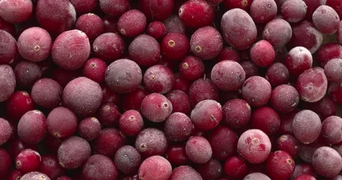 Raw, frozen cranberries as background texture. Stock Footage 331874712