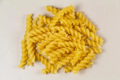 Raw fusilli pasta Stock Photos