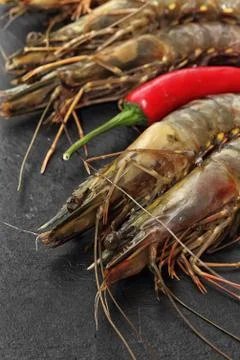 Raw Giant Prawns Stock Photos