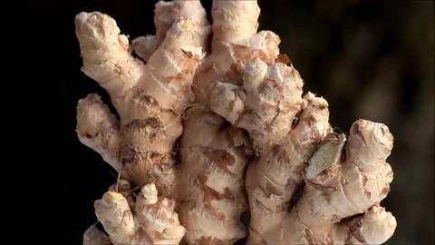Raw ginger root rotates  Stock Footage 81996697