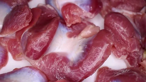 Raw Gizzard Texture Closeup Video Seamless Looping Stock Footage 140135971