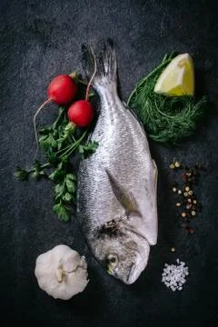 Raw glithead fish Stock Photos