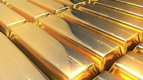 Raw gold bars. Ultimate wealth concept. Endless loopable video. Stock Footage 106956193