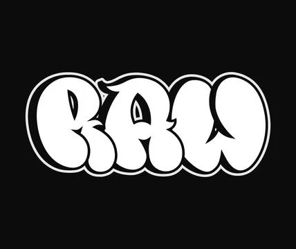 Raw graffiti bubble letters typography with urban street art style Stock Illustration