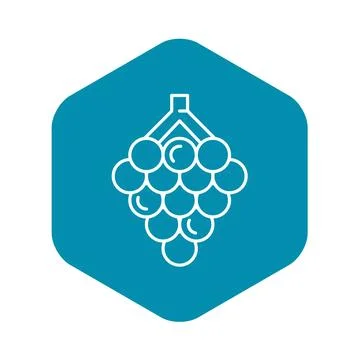 Raw grape icon, outline style Stock Illustration