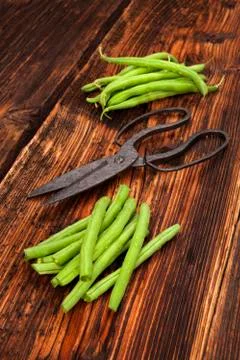 Raw green beans. Stock Photos