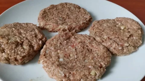 Raw Ground Beef Burger Patty Stock Footage 231119454