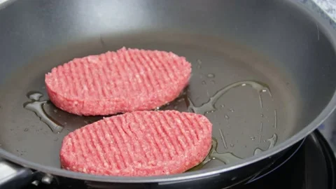 Raw ground beef in a pan 動画素材 222793461