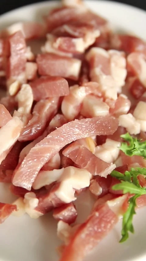 Raw ground meat beef or pork farm product healthy eating, nutritious dish Stock Footage 347315674