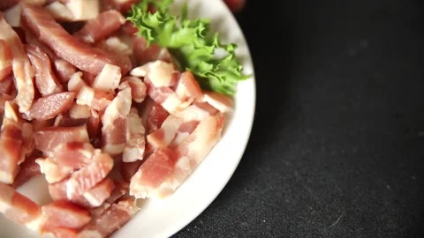 Raw ground meat beef or pork farm product healthy eating, nutritious dish Stock Footage 347315675