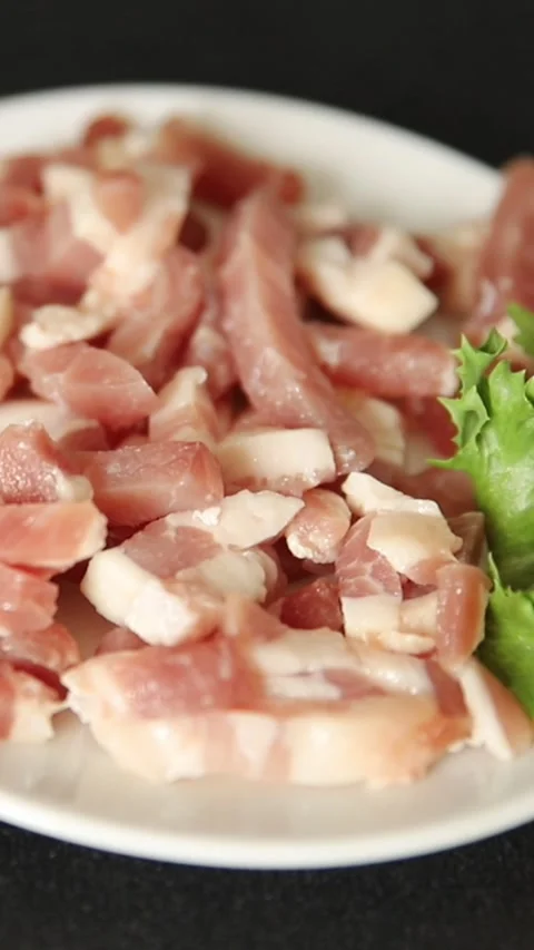 Raw ground meat beef or pork farm product healthy eating, nutritious dish Stock Footage 347315691