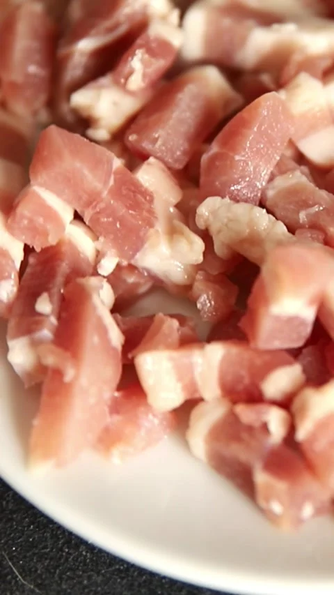 Raw ground meat beef or pork farm product healthy eating, nutritious dish Stock Footage 347315715