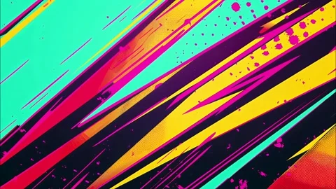 Raw Grunge Comic FX Hand-Drawn Anime Dynamic Colorful Background Video stock 315211997