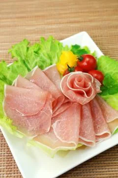 Raw ham Stock Photos