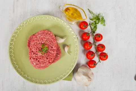 Raw hamburger Foto stock