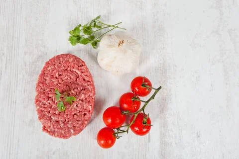 Raw hamburger Stock Photos