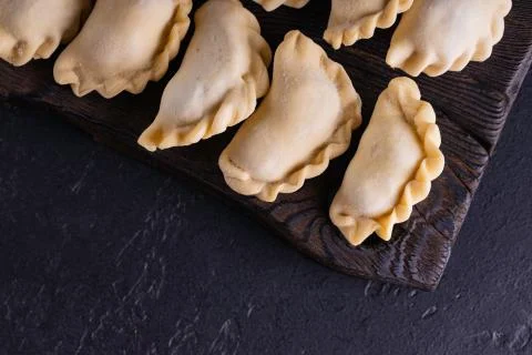 Raw homemade dumpling. Stockfoto's