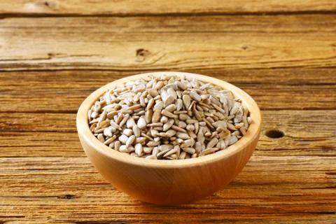 Raw hulled sunflower seed kernels Stock Photos